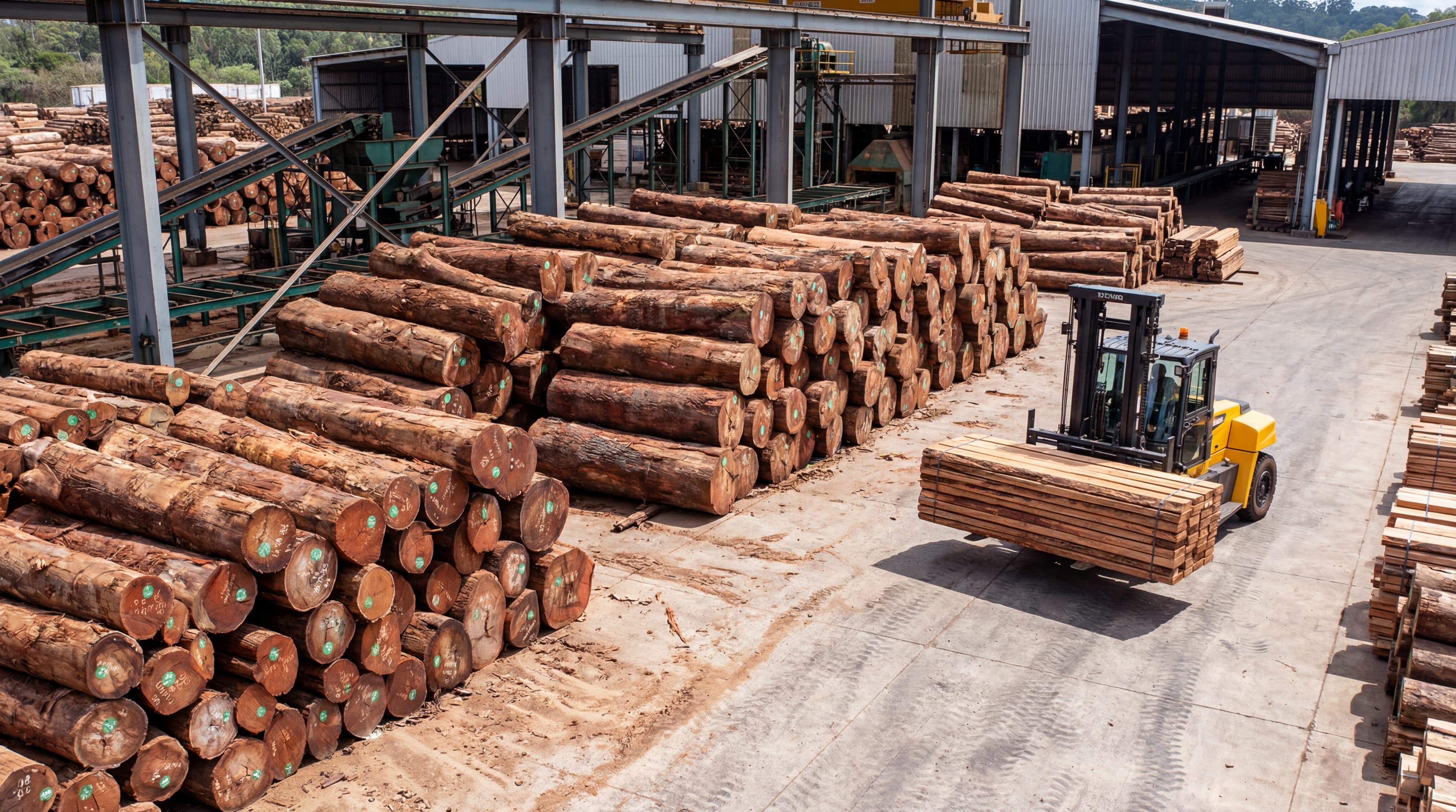 Teak işleme alanında proje için hazırlanan yüzeyler